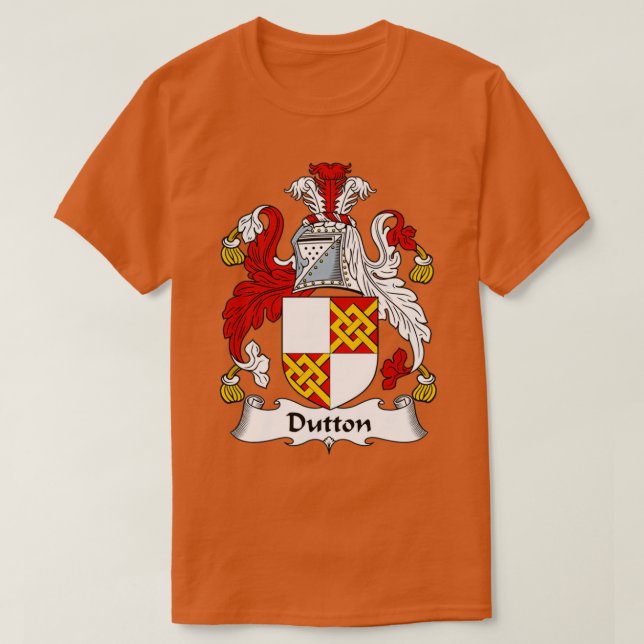 Dutton Coat of Arms Family Crest  T-Shirt (Design Front)