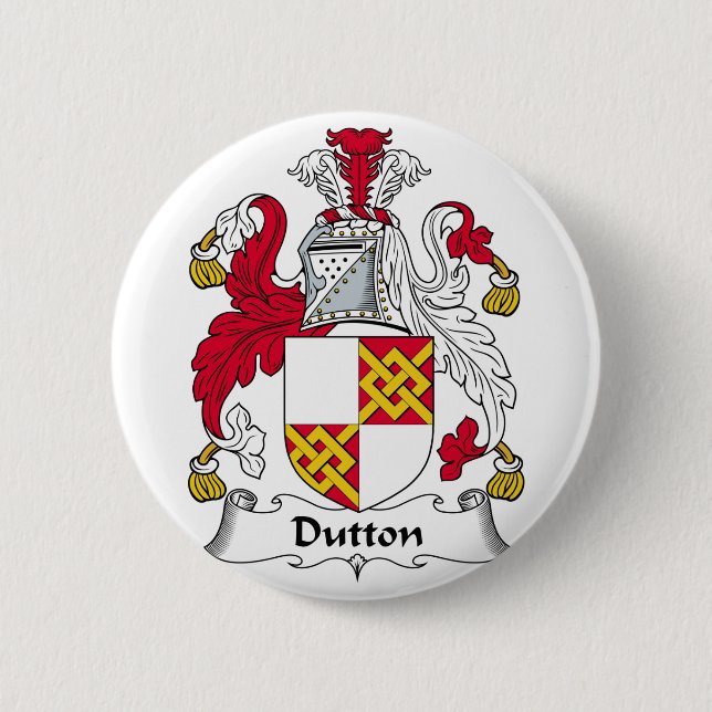 Dutton Family Crest Pinback Button (Front)