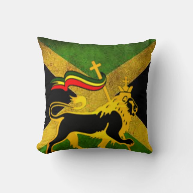 Dutty Tuff Jahmaica Throw Pillow (Front)
