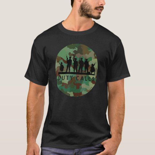Duty Calls Cool Camouflage Soldier Figurines 1 T_Shirt