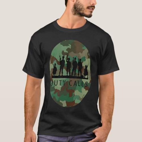 Duty Calls Cool Camouflage Soldier Figurines T_Shirt