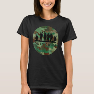 Duty Calls Cool Camouflage Soldier Figurines T-Shirt