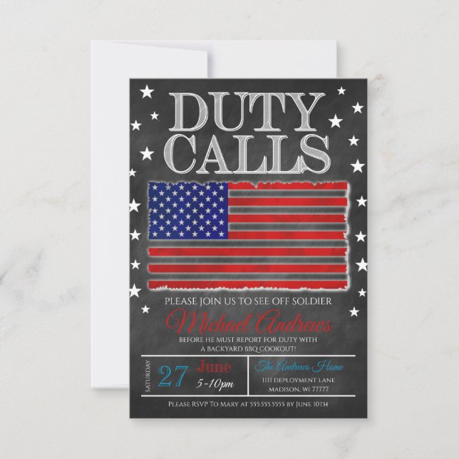 Duty Calls Deployment Invitation (Front)
