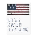 Duty Calls Military Moving Weve Moved PCS Move Announcement Postcard