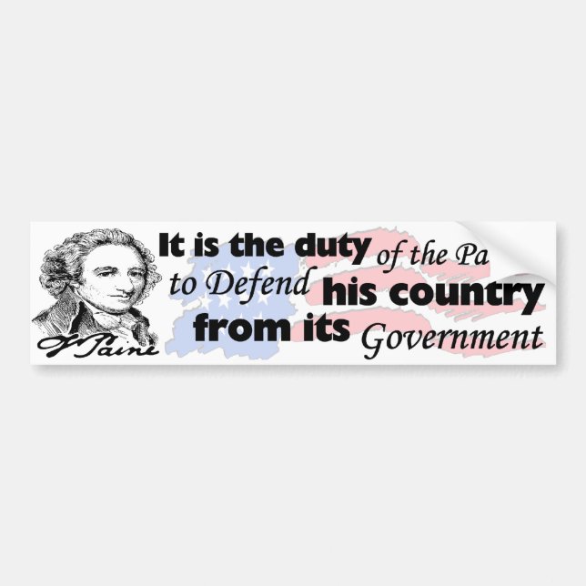 Duty Of The Patriot! Bumper Sticker (Front)