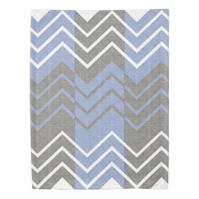Duvet Cover Blue Gray White (Front)