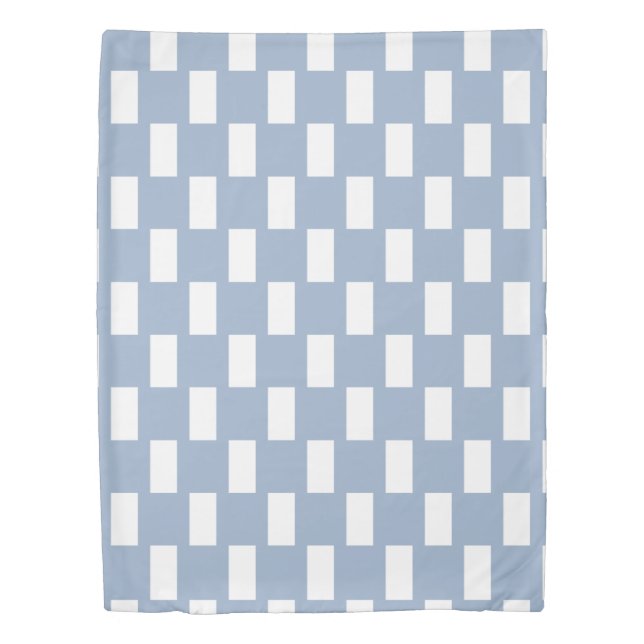 Duvet Cover Blue & White Square (Front)