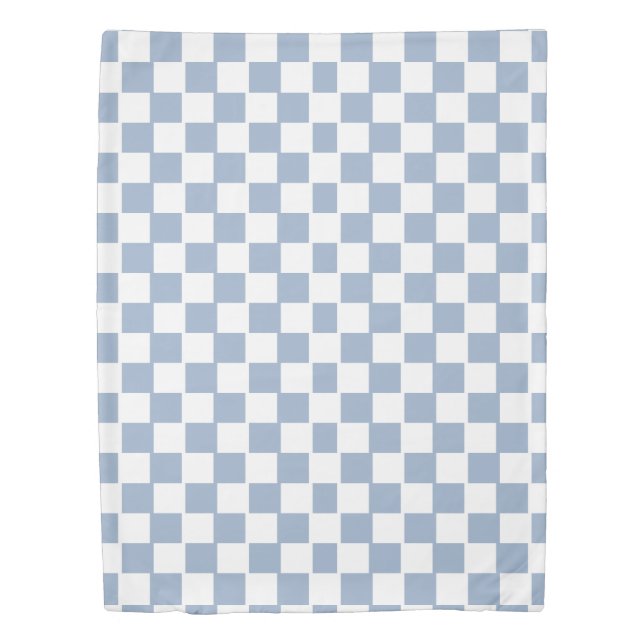 Duvet Cover Blue & White Square (Front)