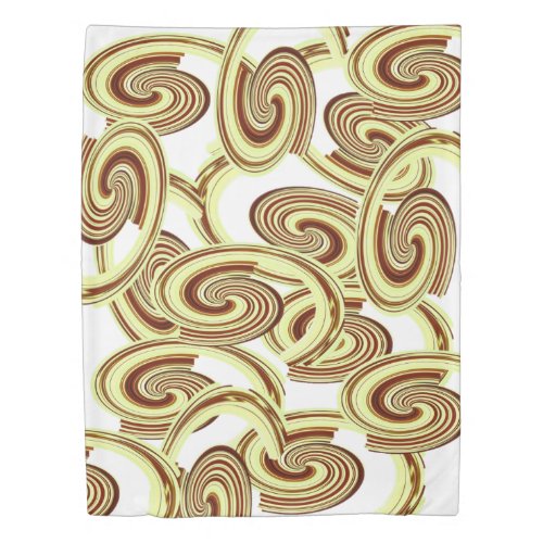Duvet Cover Pale Yellow Brown Pattern