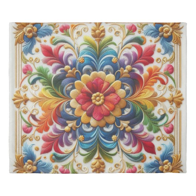 Duvet Cover Rainbow Flower Floral Design (Front)