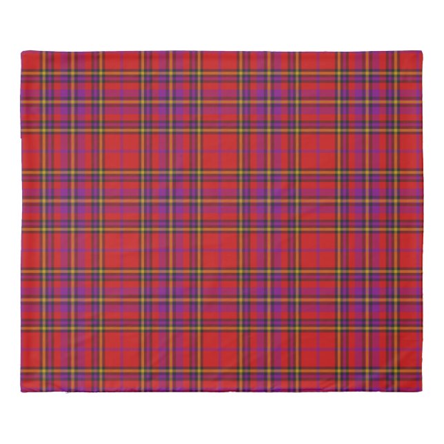 Duvet Cover Red Purple Plaid Check  (Back)