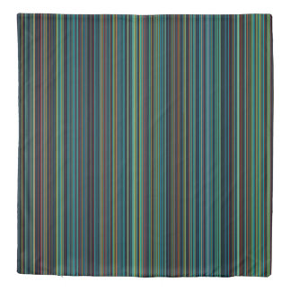 Duvet cover retro aqua purple blue stripe