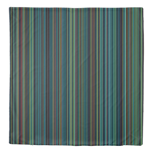 Duvet cover retro aqua purple blue stripe (Back)