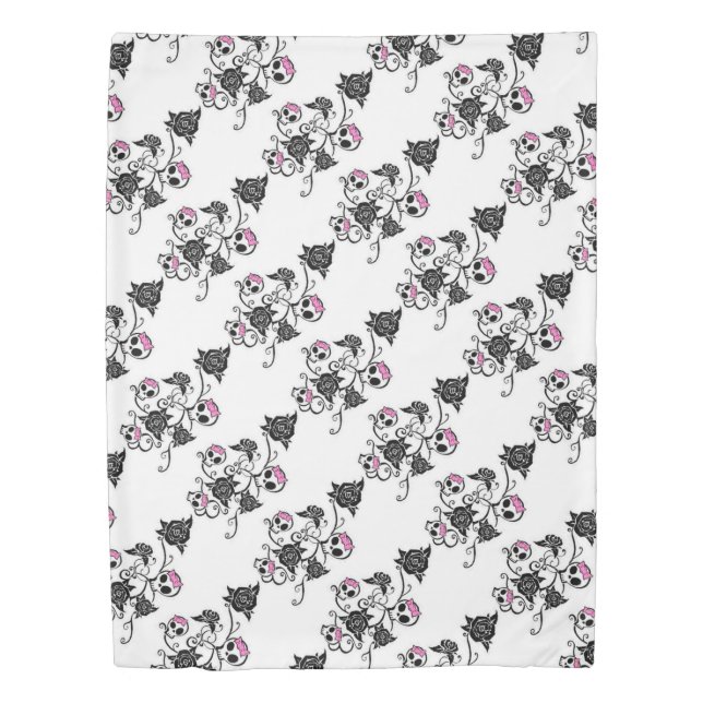 Duvet Cover/Skulls and Roses (Front)