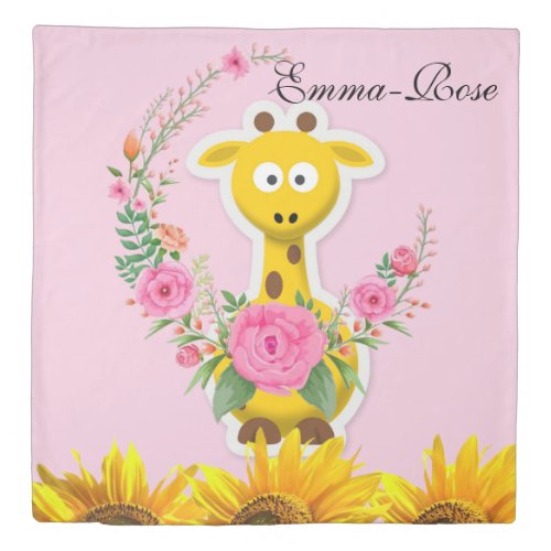 Duvet Cover Sunflower Floral Giraffe