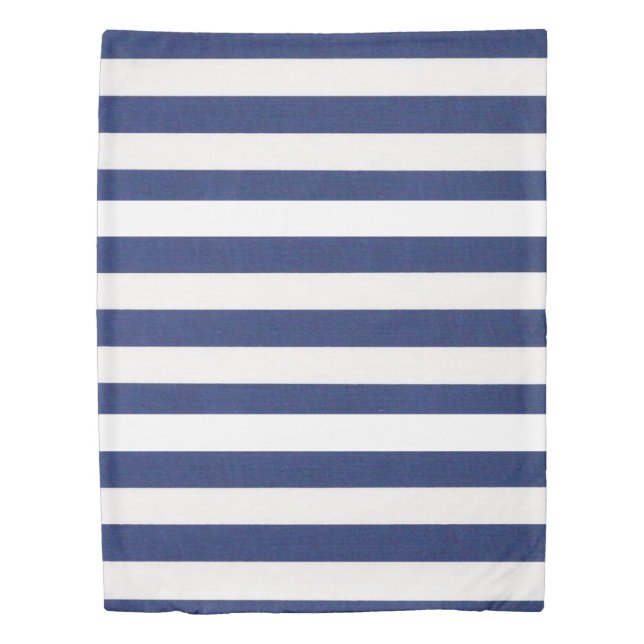 Duvet Cover White and Blue Stripe (Front)