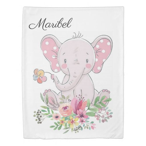 Duvet Cover White Elephant Floral 