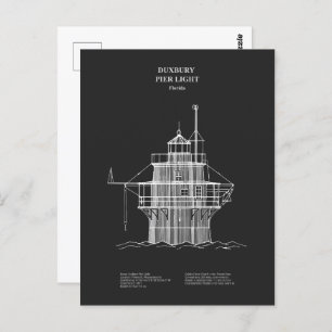 Duxbury Pier Light Lighthouse - Massachusetts – PD Postcard