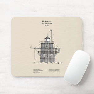Duxbury Pier Light Lighthouse - Massachusetts -SBD Mouse Pad
