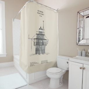Duxbury Pier Light Lighthouse - Massachusetts -SBD Shower Curtain
