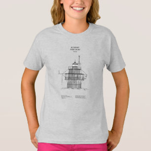 Duxbury Pier Light Lighthouse - Massachusetts -SBD T-Shirt
