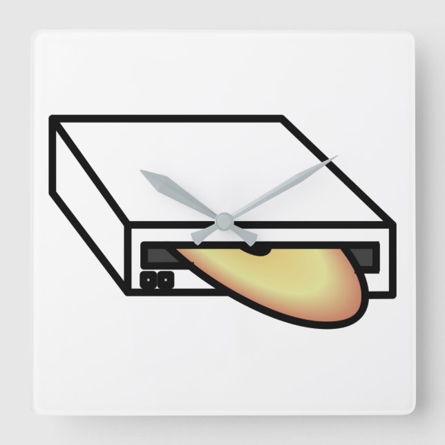 DVD Drive Square Wall Clock (Front)