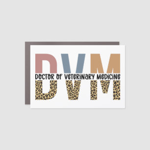 DVM Doctor of Veterinary Medicine Leopard Print Car Magnet