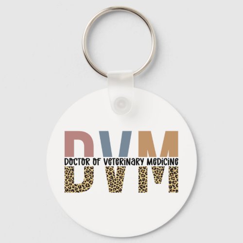 DVM Doctor of Veterinary Medicine Leopard Print Keychain