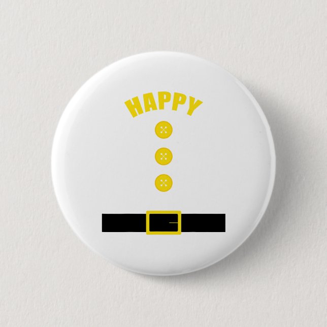Dwarf Costume - Fun Halloween Gift Idea - Happy  Button (Front)