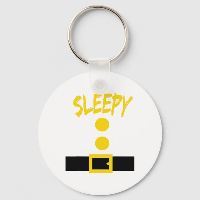 Dwarf Costume - Fun Halloween Gift Idea - Sleepy  Keychain (Front)