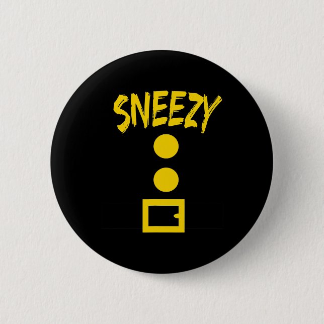 Dwarf Costume  - Fun Halloween Gift Idea - Sneezy Button (Front)
