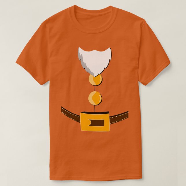 Dwarf Costume With Beard T-Shirt (Design Front)