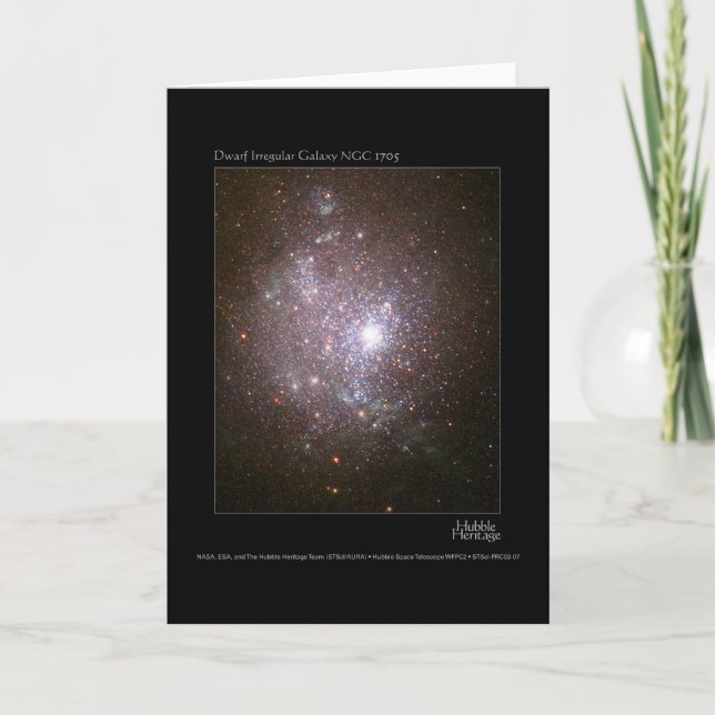 Dwarf Galaxy NGC 1705 Hubble Telescope Card (Front)