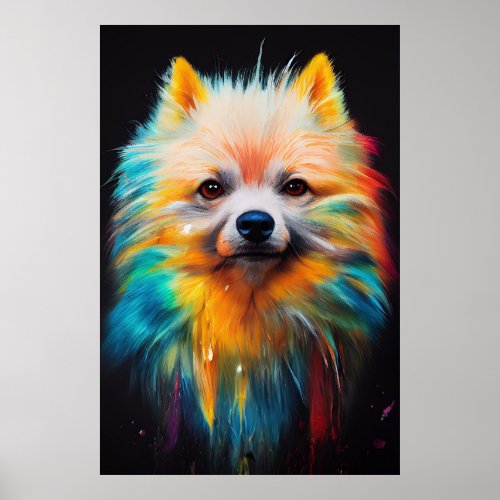 Dwarf German Spitz Dog Pet Cute Adorable Animal  Poster