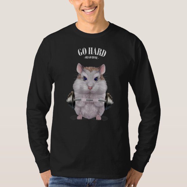 Dwarf Hamster Muscle Training Weightlifting Fitnes T-Shirt (Front)
