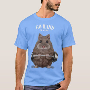Dwarf Hamster Muscle Training Weightlifting Fitnes T-Shirt