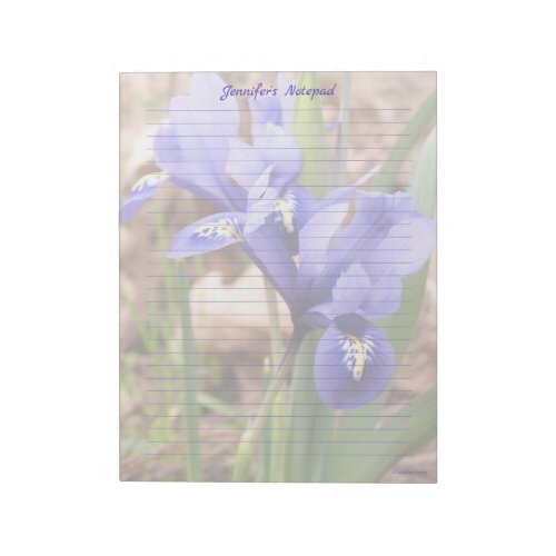 Dwarf Iris Floral Lined Notepad