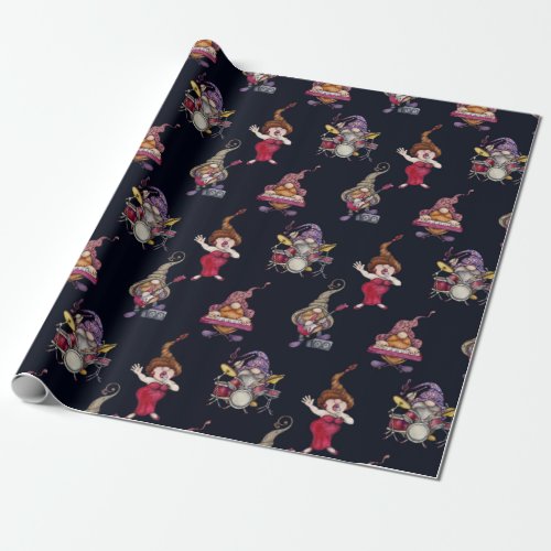Dwarf Music Band And Diva Give A Gala Concert Wrapping Paper