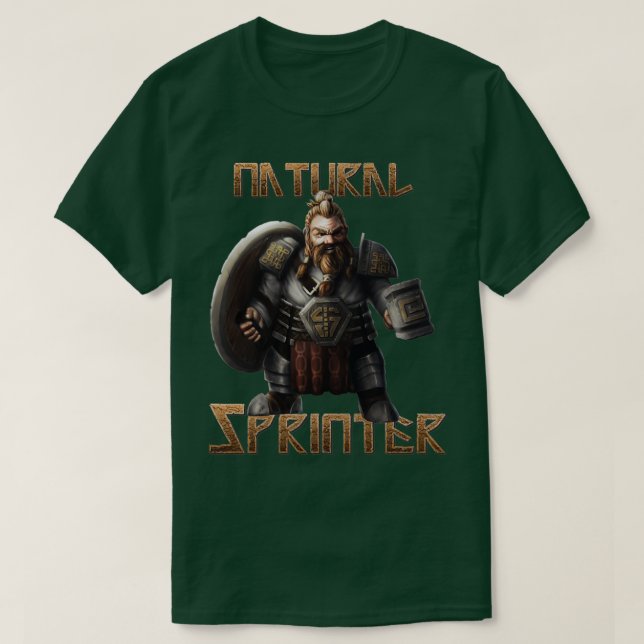 Dwarf Natural Sprinter T-Shirt (Design Front)