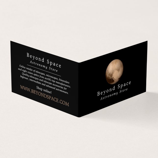 Dwarf Planet Pluto, Astronomer, Astronomy Store Business Card (Outside)