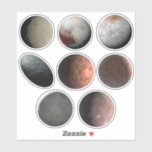 Dwarf Planets Sticker Sheet<br><div class="desc">So far we have visited a couple of the tens of dwarf planets we know of so far. This small selection includes: Ceres, Pluto, Charon, Haumea, Sedna, Makemake, Eris, and Quaoar.</div>