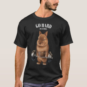 Dwarf Rabbit Muscle Training With Barbell Shrug Ba T-Shirt
