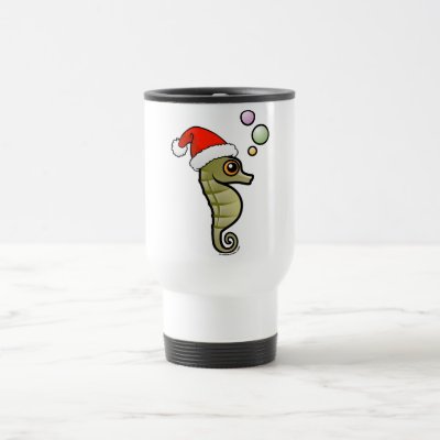 Dwarf Seahorse Santa Travel Mug