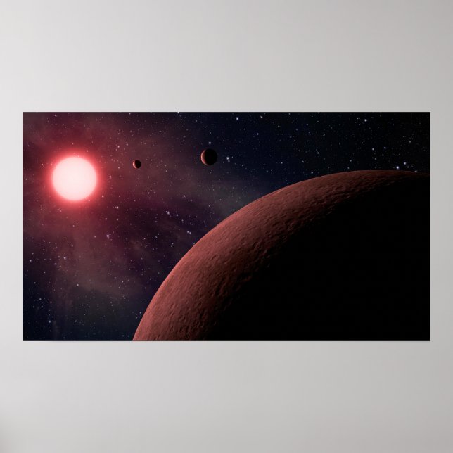 Dwarf Star Alien Planets Space Art Poster (Front)