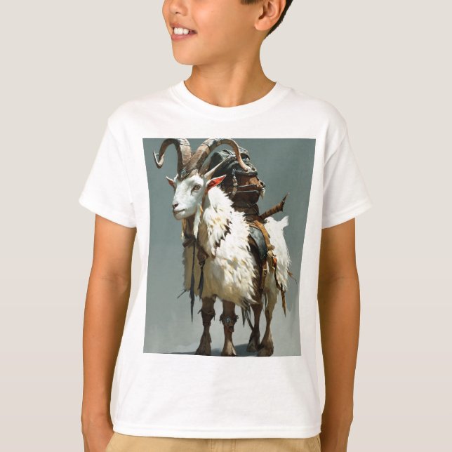 "Dwarf Warrior's Trusty Steed: The Majestic White  T-Shirt (Front)