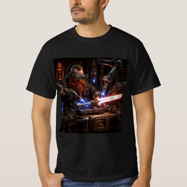 Dwarven Sci-Fi Forge T-Shirt (Front)