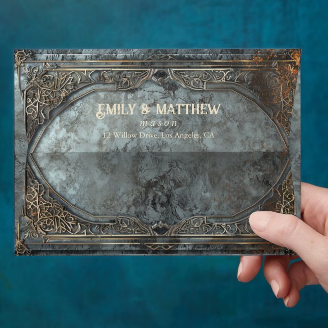Dwarven Splendor Fantasy Wedding  Envelope (Hand)