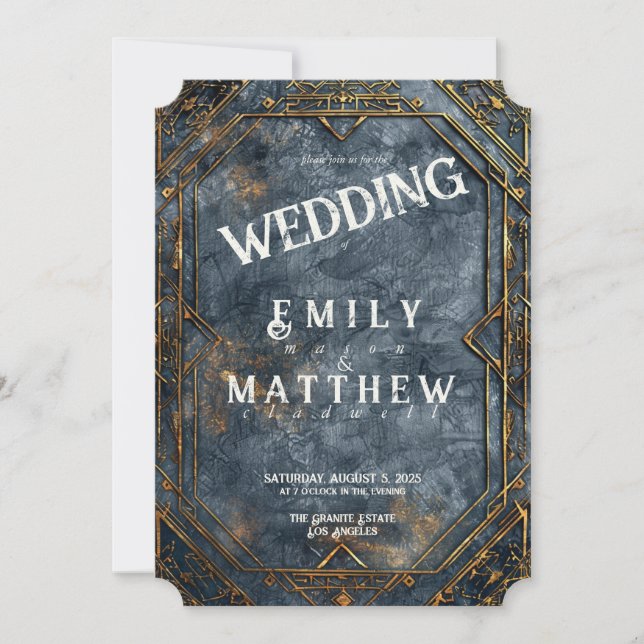 Dwarven Splendor Fantasy Wedding Invitation (Front)