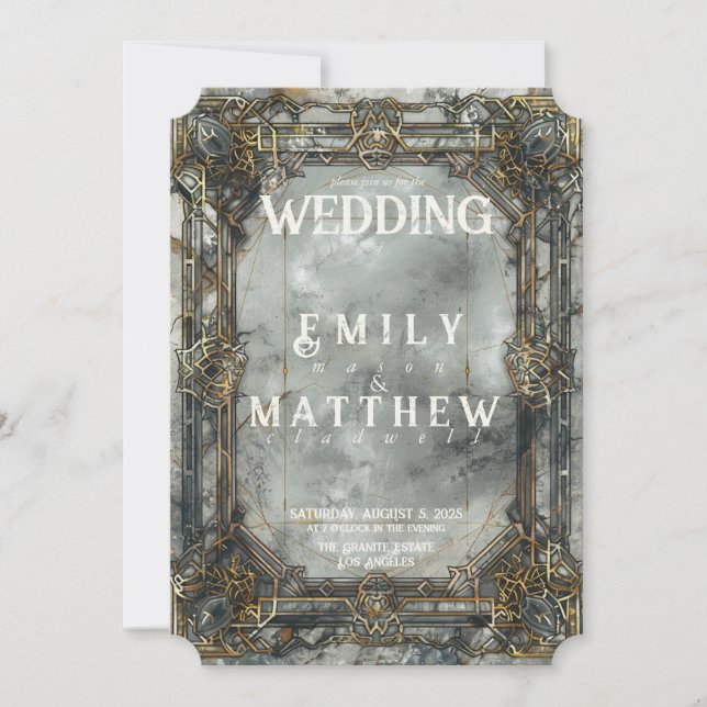 Dwarven Splendor Fantasy Wedding Invitation (Front)