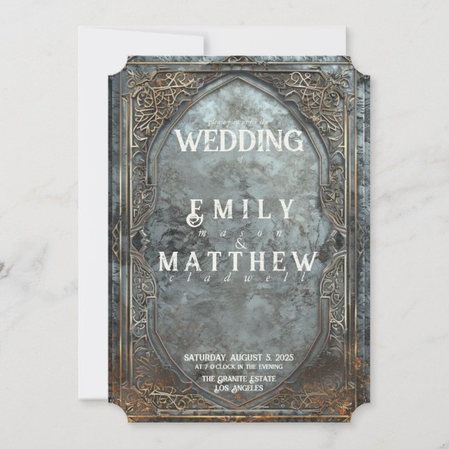 Dwarven Splendor Fantasy Wedding Invitation (Front)